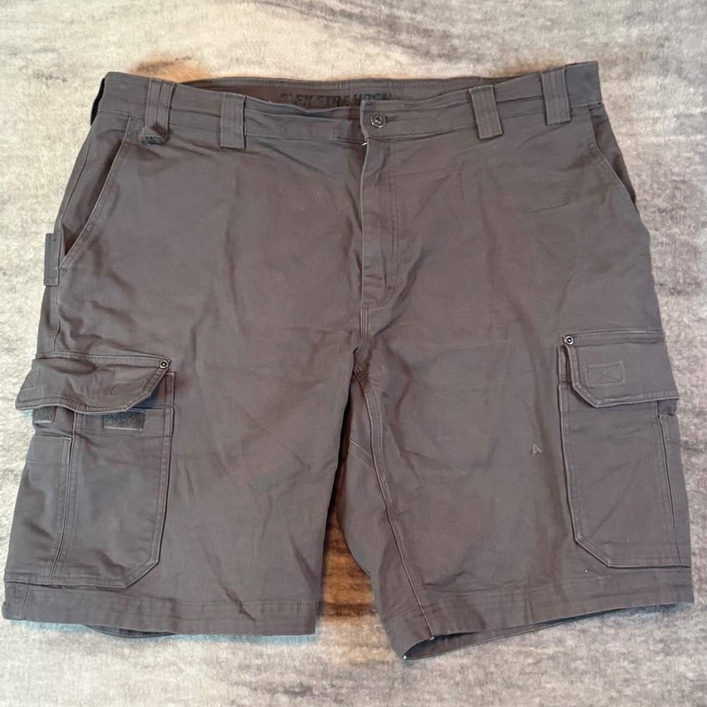 Duluth Trading Co Flex Fire Hose Cargo Shorts Mens 42 Relaxed Fit Gray Utility